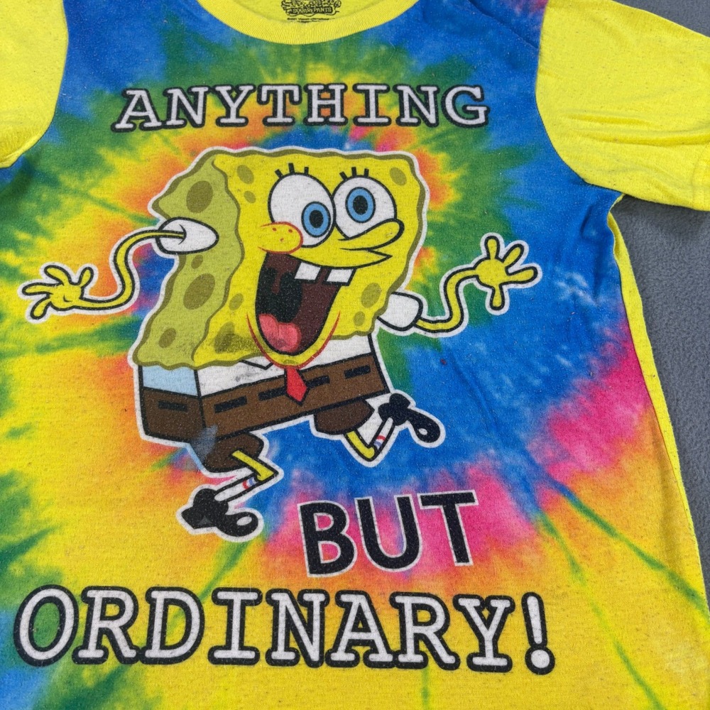 SpongeBob SquarePants Tie Dye Shirt‎ Anything But Ordinary Yellow Boys Size M
